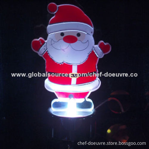 Christmas Decoration Silk Printed Santa Tealight Candle with Color Changing LED